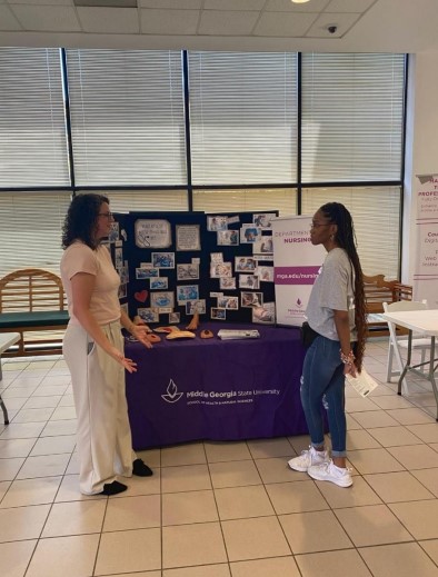 MGA student mentor, Tamaya Rogers, and Dr. Rebekah Hazlett, Ph.D.